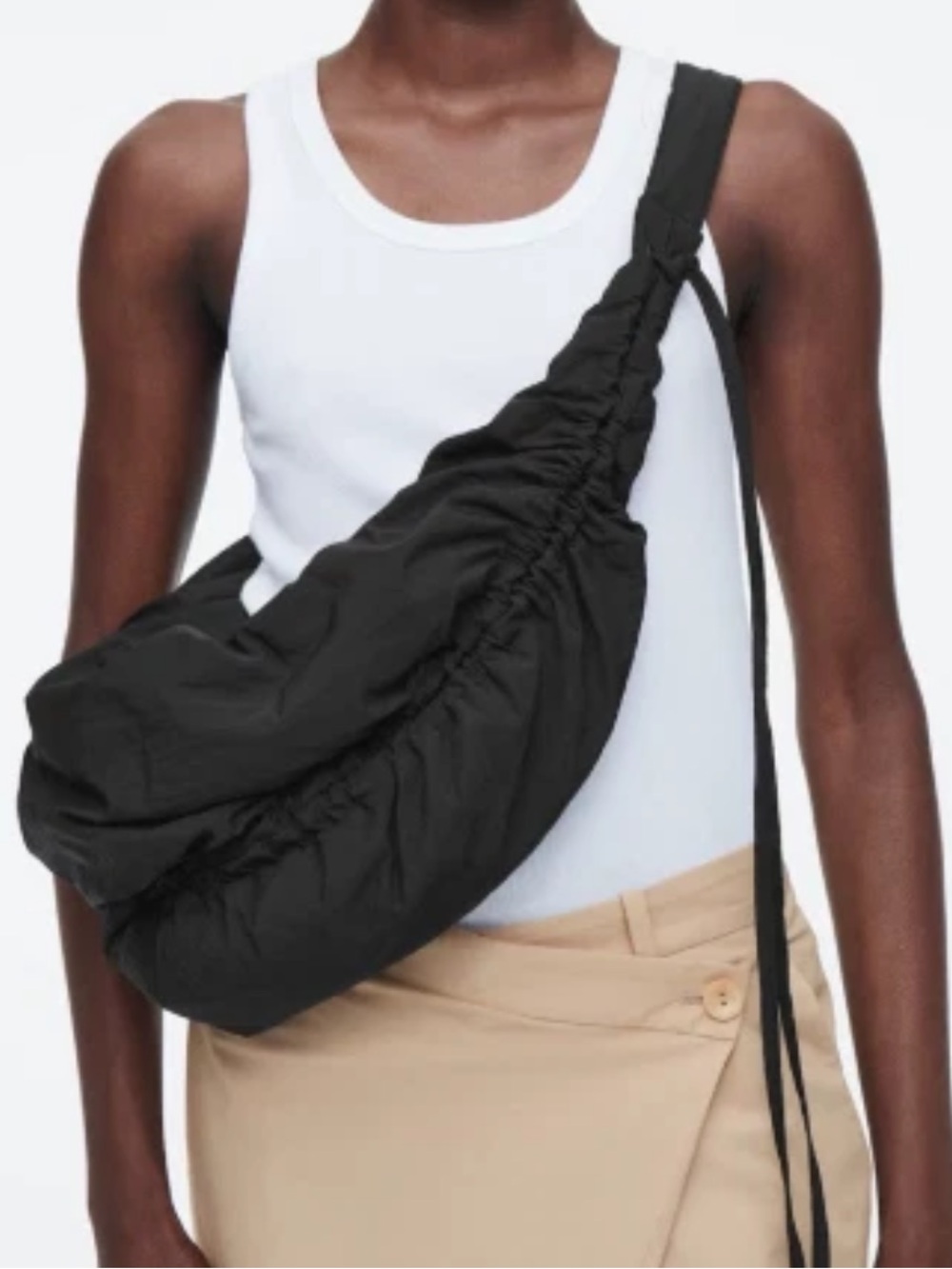 COS Canopy Nylon Black Mini Crossbody Bag Oversized